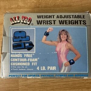ALL PRO 4LB PAIR ADJUSTABLE WRIST WEIGHTS FOR WORKOUT PHYSICAL THERAPY SENIORS
